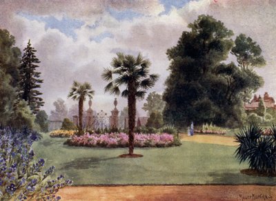 Kew Gardens: Palmut ja pääportti (värilitho) tekijältä Thomas Mower Martin