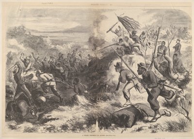 Musta rykmentti toiminnassa Harpers Weeklystä, 14. maaliskuuta 1863. tekijältä Thomas Nast