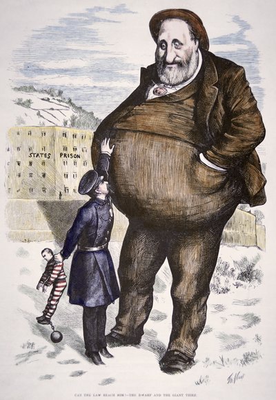 Sarjakuva, jossa esiintyy William Marcy "Boss" Tweed (1823-78) "Harper