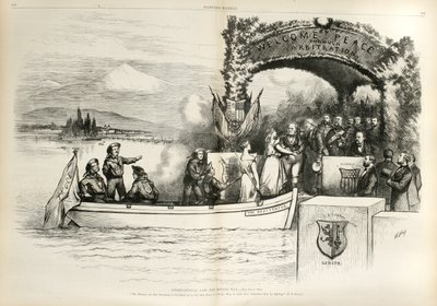 Kansainvälinen oikeus - parempi tapa..., 1874 (puukaiverrus). tekijältä Thomas Nast