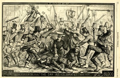 Pyhän Patrickin päivä, 1867 (puukaiverrus) tekijältä Thomas Nast
