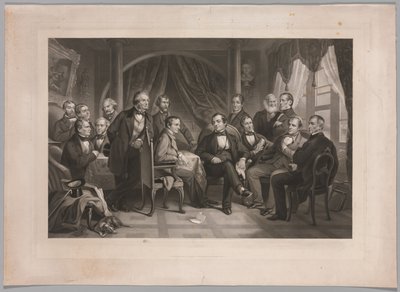 Washington Irving ja hänen kirjalliset ystävänsä Sunnysidessa, 1864. tekijältä Thomas Oldham Barlow