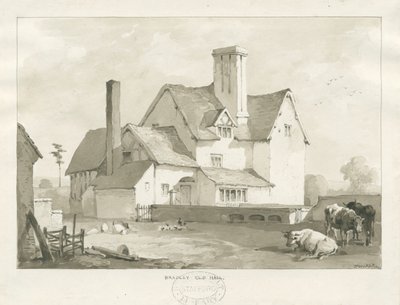Bradley "Old Hall": seepiapiirustus tekijältä Thomas Peploe Wood