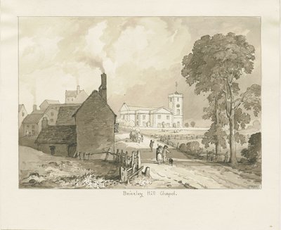 Brierley Hill Chapel: seepiapiirros, 1837 tekijältä Thomas Peploe Wood