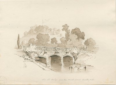 Chartley Hall: kynä- ja pesuluonnos, 1837 tekijältä Thomas Peploe Wood