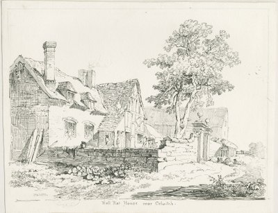 Colwich - Hall Flat House: kynä- ja mustepiirustus tekijältä Thomas Peploe Wood