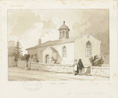 Drayton-in-Hales - Hales Chapel: seepiapesupiirustus, nd [1817-1845] (piirustus) (piirustus) tekijältä Thomas Peploe Wood