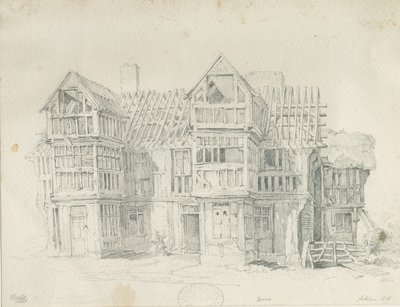 Eccleshall - Biana Hall: lyijykynäpiirros, 1835 tekijältä Thomas Peploe Wood