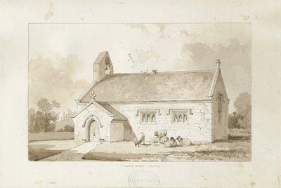 Eccleshall - Cotes Heath Chapel: seepiapesupiirustus, nd [1817-1845] tekijältä Thomas Peploe Wood
