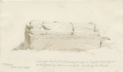 Gayton Church: lyijykynä- ja pesupiirustus, 27. maaliskuuta 1838 (piirustus) tekijältä Thomas Peploe Wood