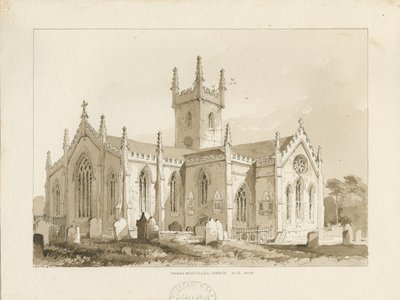 Handsworth Church: seepiapiirros tekijältä Thomas Peploe Wood