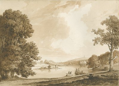 Hanfordin kirkko: seepiapesupiirros, nd [1800-luku] (piirustus) tekijältä Thomas Peploe Wood