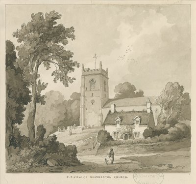 Mucklestone Church: seepiapesupiirros tekijältä Thomas Peploe Wood