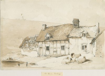 Norbury Village - Vanhat talot: seepiapesupiirros tekijältä Thomas Peploe Wood