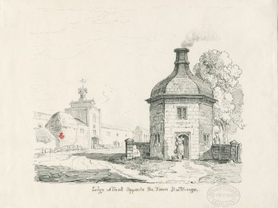 Tixall - Lodge: tussi- ja tussipiirustus tekijältä Thomas Peploe Wood