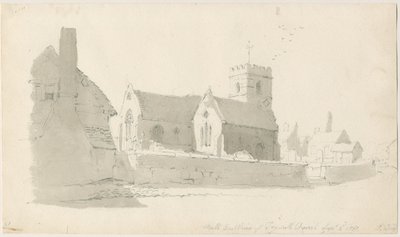 Trysullin kirkko: lyijykynäpiirros, 2.9.1837 (piirustus) tekijältä Thomas Peploe Wood
