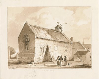 Wheaton Aston Chapel: seepiapesupiirustus, 1841 tekijältä Thomas Peploe Wood