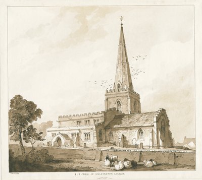 Wolstantonin kirkko: kaiverrus ja [?1800-luku] tekijältä Thomas Peploe Wood