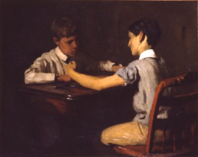 Tammipelaajat, n. 1895. tekijältä Thomas Pollock Anshutz