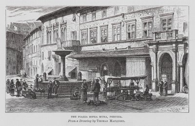 Piazza Sopra Mura, Perugia (kaiverrus) tekijältä Thomas Robert Macquoid