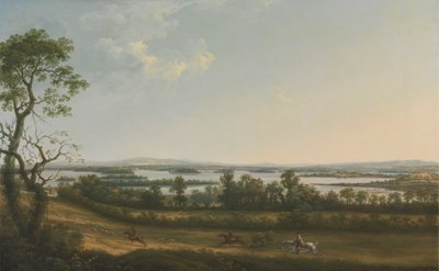 Lough Erne Knock Ninneystä, Bellisle kaukaa, County Fermanagh, Irlanti tekijältä Thomas Roberts