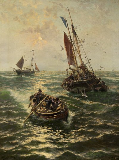 Catchin laittaminen maihin (öljy kankaalle) tekijältä Thomas Rose Miles
