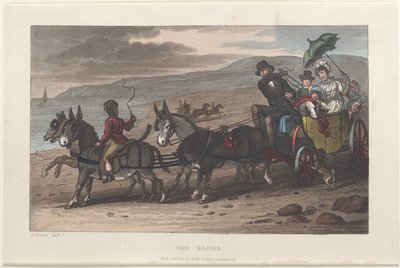 The Sands, teoksesta Poetical Sketches of Scarborough, 1813., 1813. Tekijät: Thomas Rowlandson, Joseph Constantine Stadler, J. Bluck. tekijältä Thomas Rowlandson, Joseph Constantine Stadler, J. Bluck
