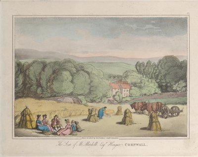 M. Mitchellin istuin Esq. Hengar, Cornwall, Sketches from Nature, 1822., 1822. Tekijät: Thomas Rowlandson, Joseph Constantine Stadler. tekijältä ThomasThomas Rowlandson, Joseph Constantine Stadler Thomas Rowlandson, Joseph Constantine Stadler