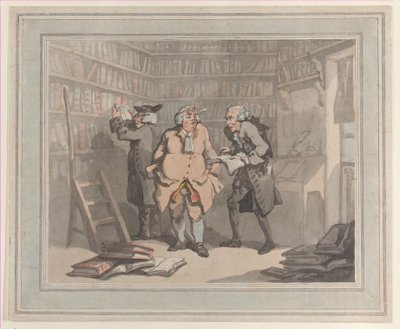 Kirjakauppias ja kirjailija, 25. syyskuuta 1784, 25. syyskuuta 1784. Tekijät: Thomas Rowlandson, Samuel Alken. tekijältä Thomas Rowlandson, Samuel Alken
