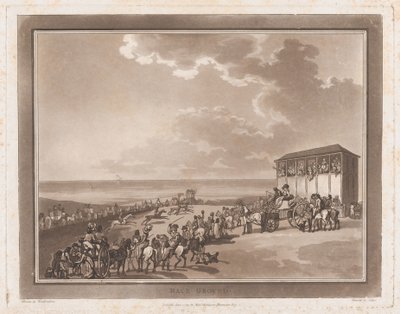 Race Ground An Excursion to Brighthelmstone, 1. kesäkuuta 1790, 1. kesäkuuta 1790. Tekijät: Thomas Rowlandson, Samuel Alken. tekijältä Thomas Rowlandson, Samuel Alken
