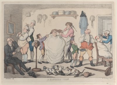 Parturi, 1811, 1811. tekijältä Thomas Rowlandson
