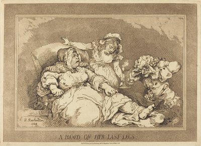 Bowd hänen viimeisillä jaloillaan tekijältä Thomas Rowlandson