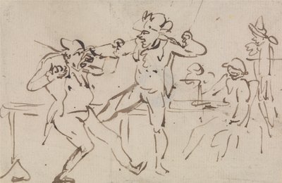 Havaittu kortteja salaa jakava ”Black Leg” (tutkimus) tekijältä Thomas Rowlandson