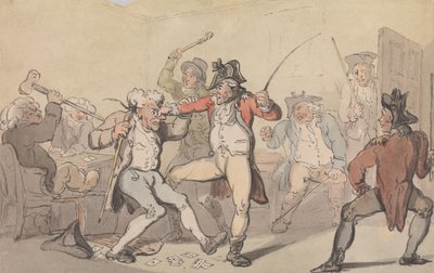 Havaittu kortteja salaa jakava ”Black Leg” tekijältä Thomas Rowlandson