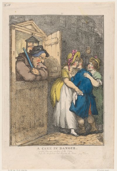 Kakku vaarassa, 20. huhtikuuta 1806, 20. huhtikuuta 1806. tekijältä Thomas Rowlandson