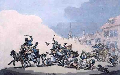 Kärrykilpailu, pubi. kirjoittanut William Holland tekijältä Thomas Rowlandson