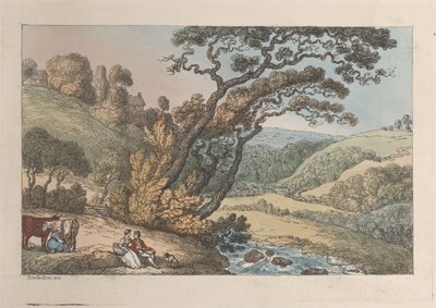 Näkymä Cornwallista tekijältä Thomas Rowlandson