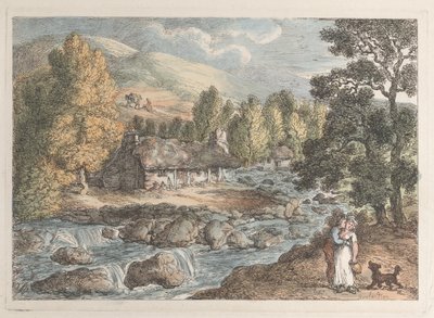 Vesiputous Cornwallissa tekijältä Thomas Rowlandson