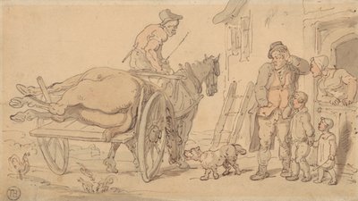 Kuollut hevonen knackerin kärryissä tekijältä Thomas Rowlandson