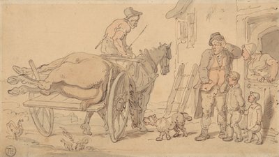 Kuollut hevonen knackerin kärryllä tekijältä Thomas Rowlandson