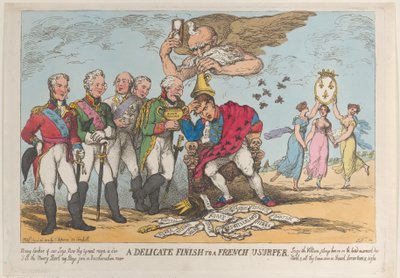 Herkkä viimeistely ranskalaiselle anastajalle, 20. huhtikuuta 1814, 20. huhtikuuta 1814. tekijältä Thomas Rowlandson