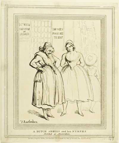 Amsterdamissa piirretty hollantilainen Abbess ja hänen nymfinsä tekijältä Thomas Rowlandson