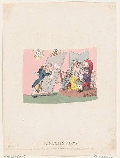 A Family Piece, julkaistiin 1803 myöhemmin uusintapainos., julkaistiin 1803 myöhemmin uusintapainos. tekijältä Thomas Rowlandson