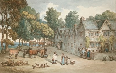 Maalaistalo Hengarissa, Cornwallissa, 1803 tekijältä Thomas Rowlandson