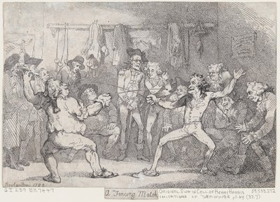 Miekkailukilpailu tekijältä Thomas Rowlandson