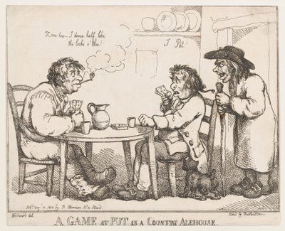 Peli Put in a Country Alehousessa, 10. elokuuta 1810, 10. elokuuta 1810. tekijältä Thomas Rowlandson