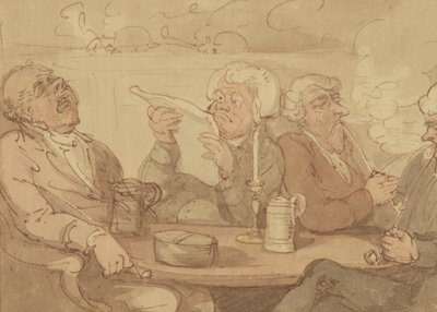 A Gentlemans Club (muste ja wc paperille) tekijältä Thomas Rowlandson