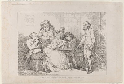 Nainen limbo-tilassa, tai juutalaisen takuupyyntö hylättiin tekijältä Thomas Rowlandson