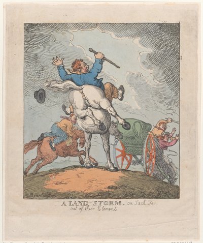 Maamyrsky eli Jack Tars Out of The Element, 1790-1815., 1790-1815. tekijältä Thomas Rowlandson