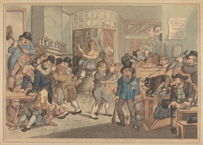 Hullu koira kahvilassa tekijältä Thomas Rowlandson